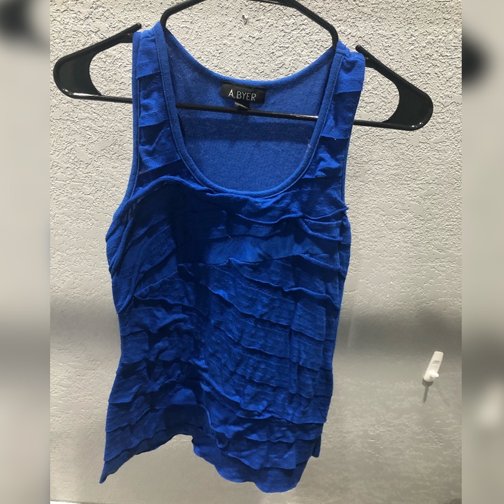 Blue ruffle tank top A.Byer (M)